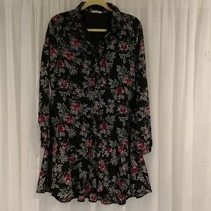 Entro Black Floral Dress size Large